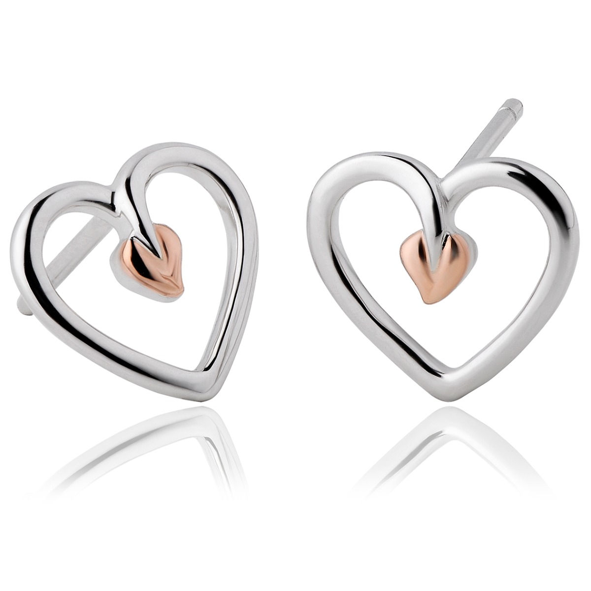 Clogau Tree of Life Heart Stud Earrings