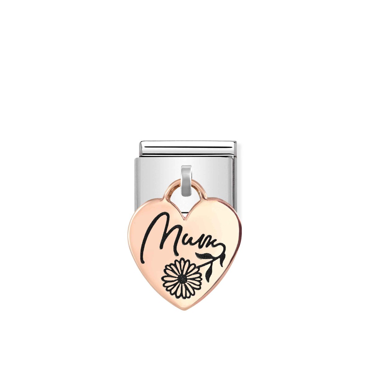 Nomination Classic Rose Gold Heart Engraved Mum Charm