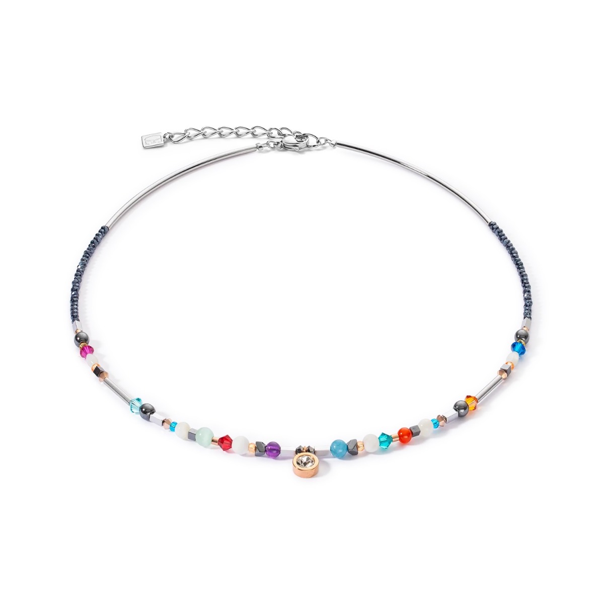 Coeur De Lion Sparkling Dot Gemstone Necklace - Multicolour Vintage