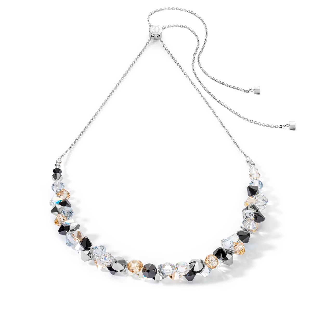 Coeur De Lion Dancing Crystals Necklace - Silver Black