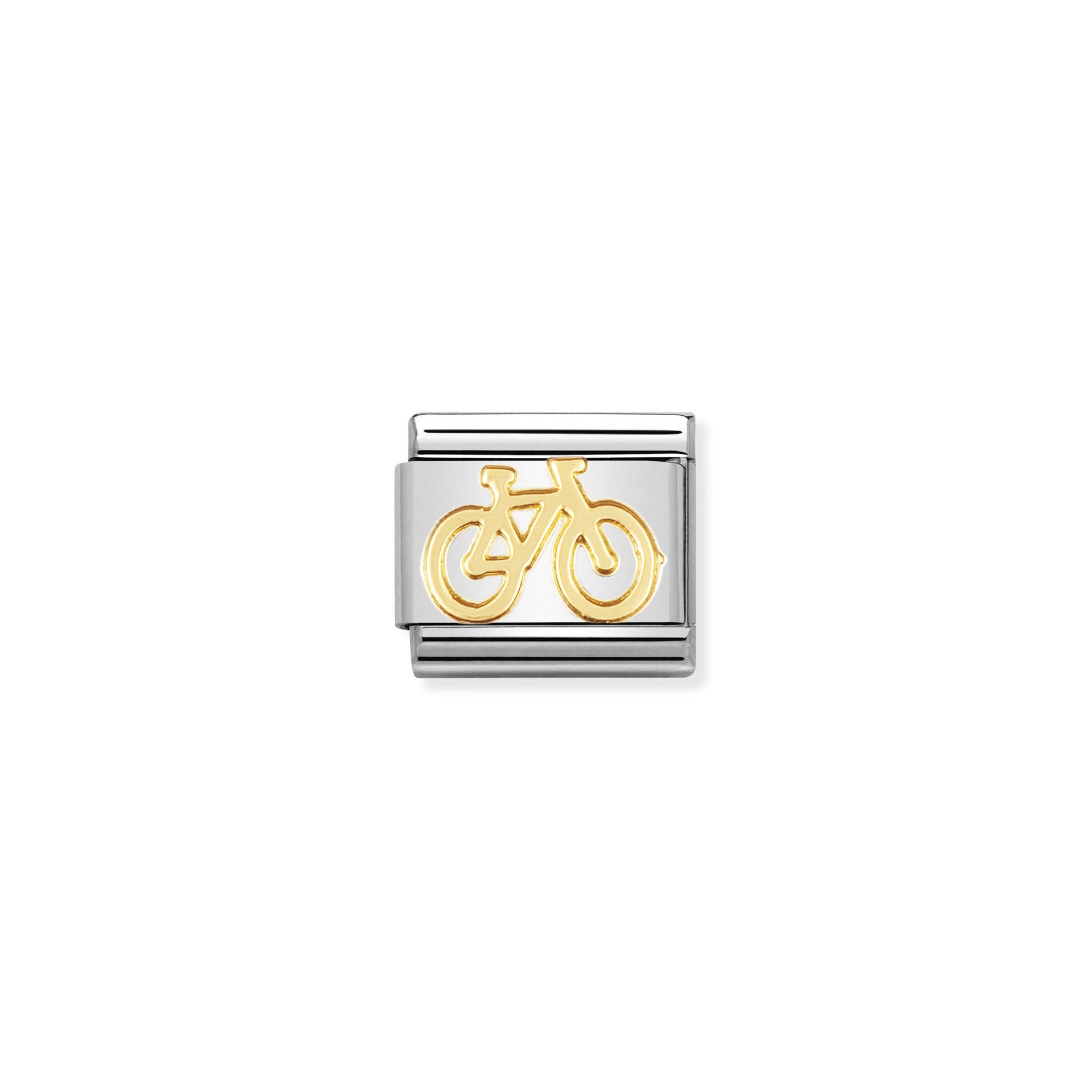 NOMINATION COMPOSABLE Classic TECH in stainless steel with 18k gold Bike 030108_04