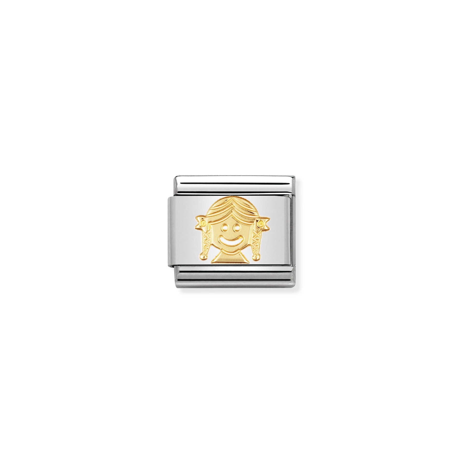 NOMINATION COMPOSABLE Classic FUN in stainless steel with 18k gold Girl 030110_03