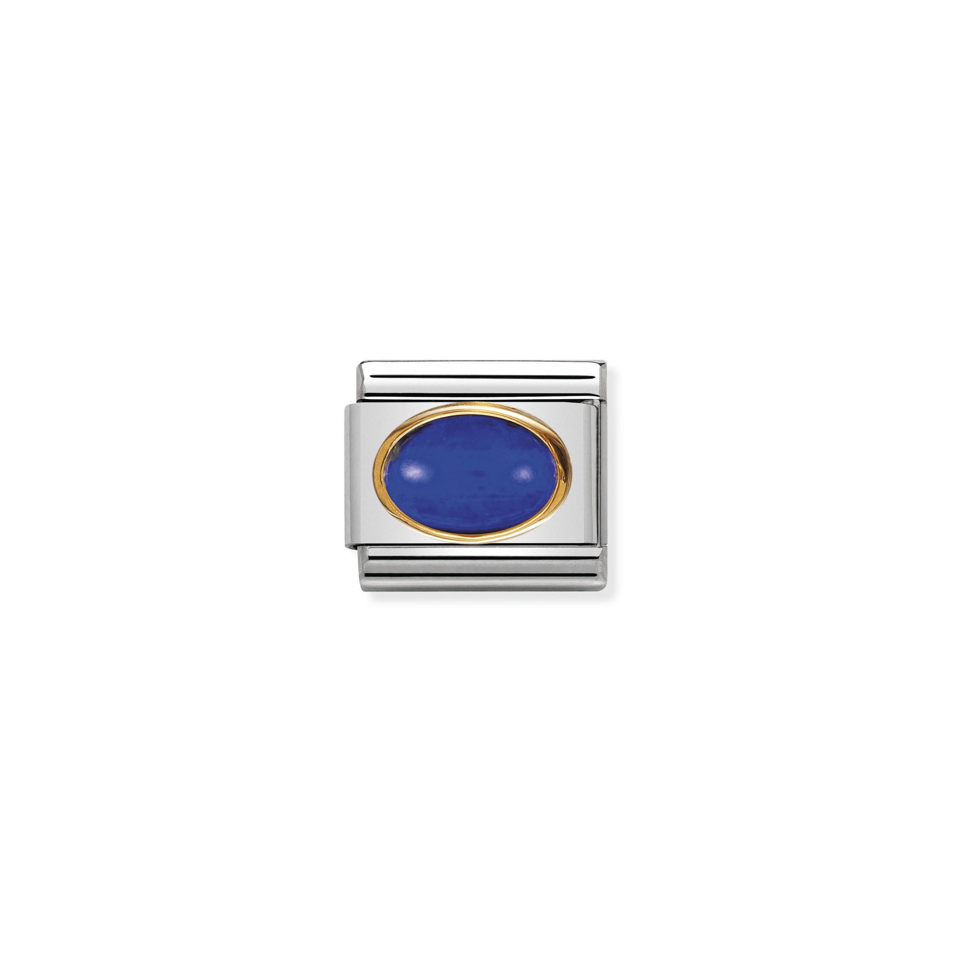 NOMINATION Composable Classic oval hard stones in stainless steel and gold 18k LAPIS 030502_09