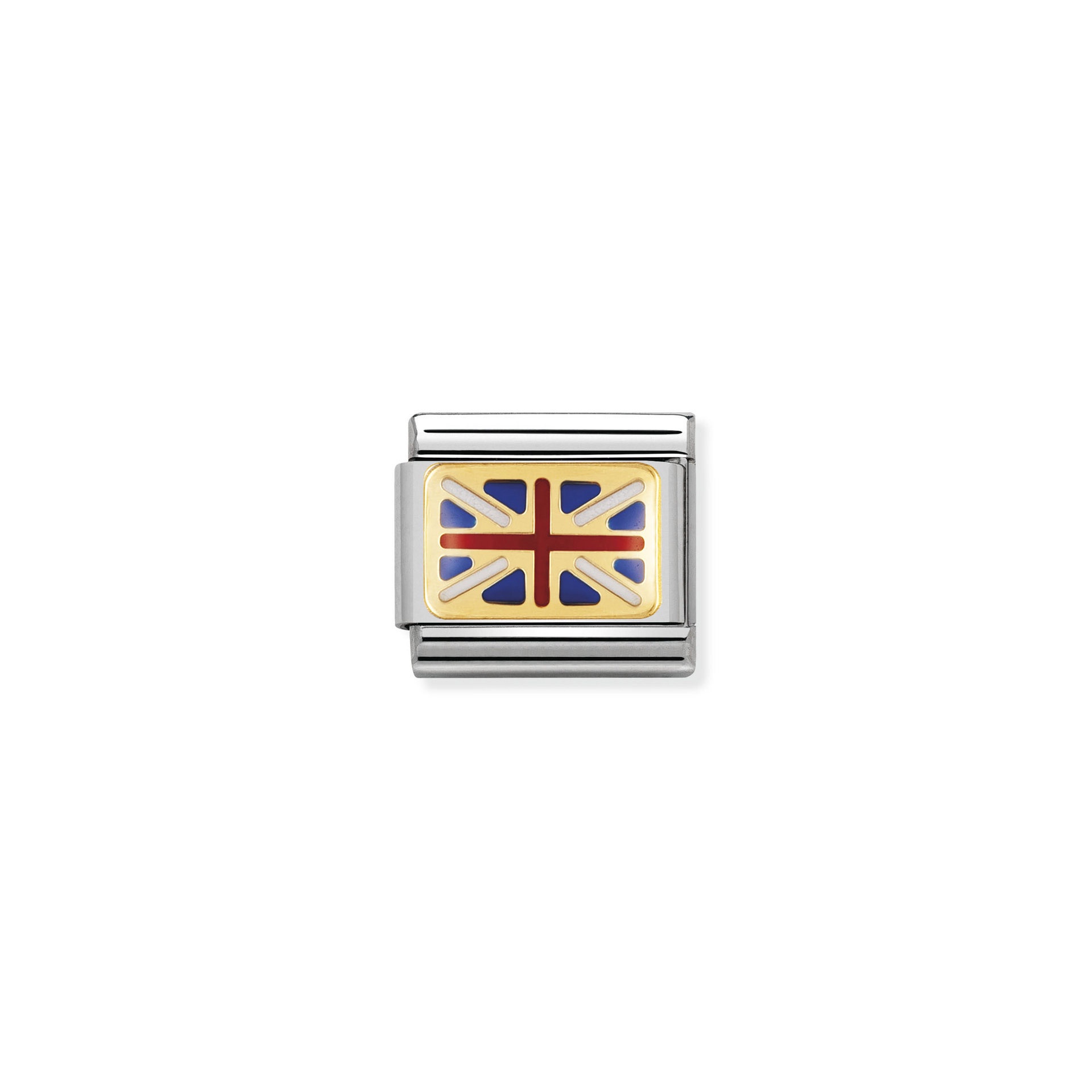 NOMINATION COMPOSABLE Classic EUROPE FLAG in stainless steel with enamel and 18k gold GREAT BRITAIN