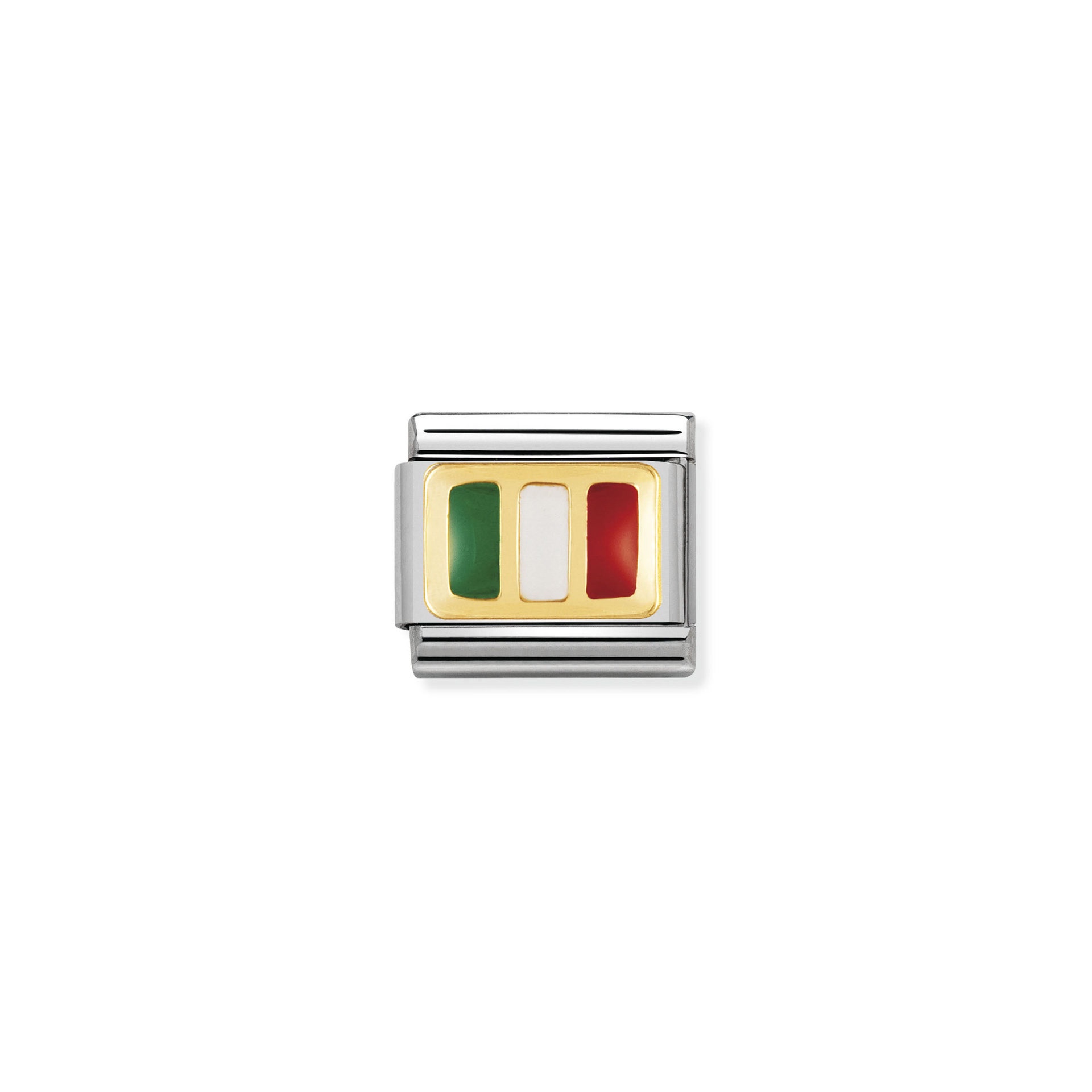 NOMINATION COMPOSABLE Classic EUROPE FLAG in stainless steel with enamel and 18k gold ITALY