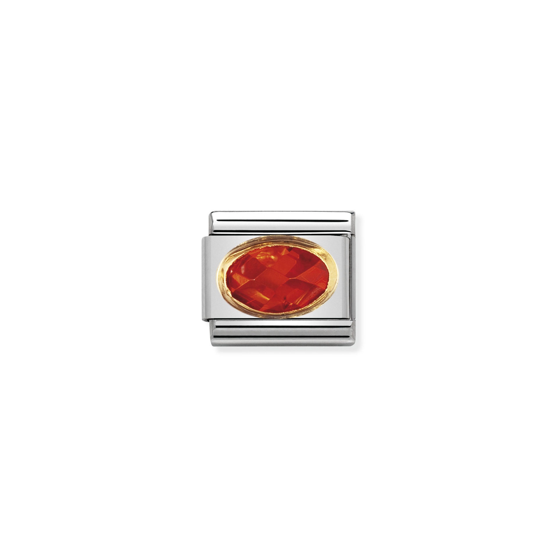 NOMINATION COMPOSABLE Classic FACETED CUBIC zirconia, stainless steel and 18k gold ORANGE