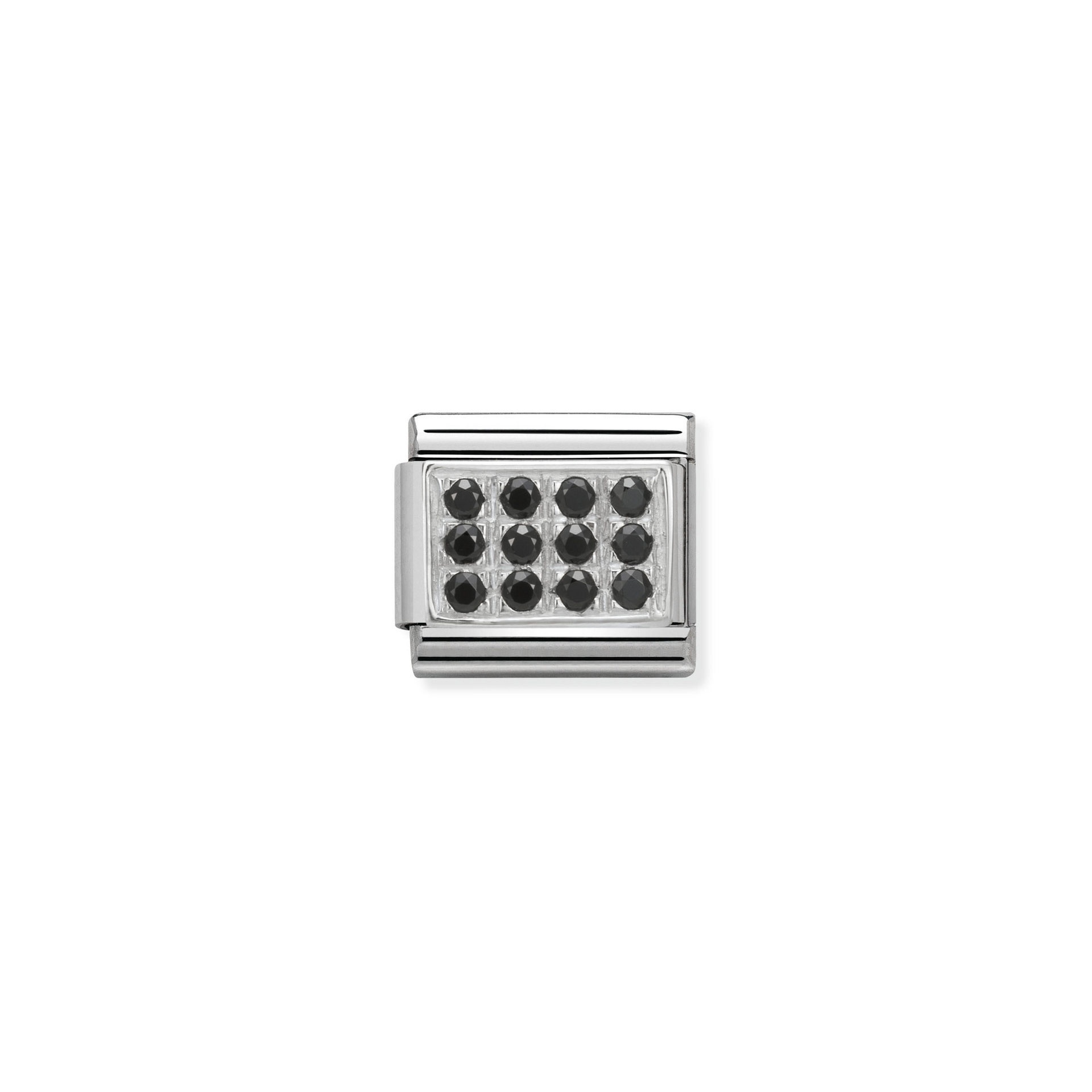 NOMINATION Composable CL PAVE in stainless steel, Cubic zirconia and 925 silver Black CZ 330307_10