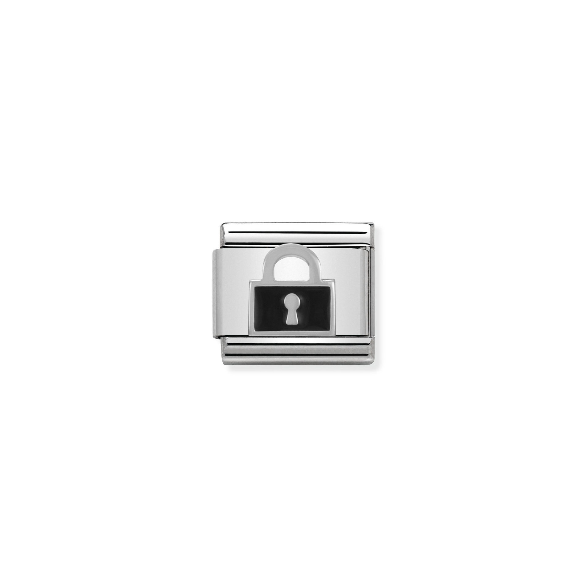 NOMINATION Composable Classic SYMBOLS in stainless steel , enamel and silver 925 Black Lock 330202_06