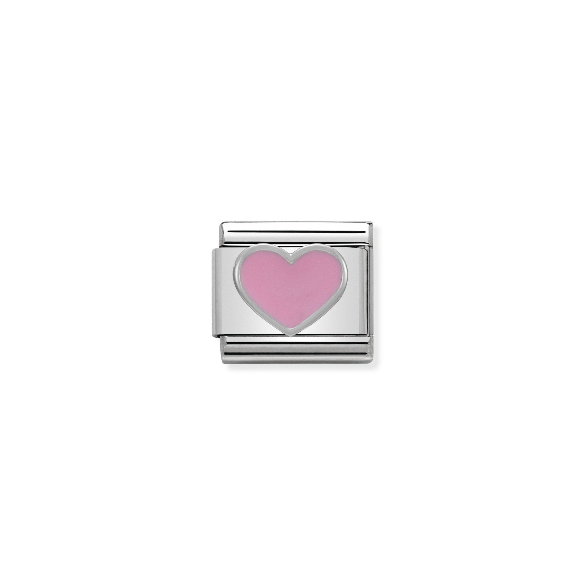 NOMINATION Composable Classic SYMBOLS in stainless steel , enamel and silver 925 Pink Heart 330202_18