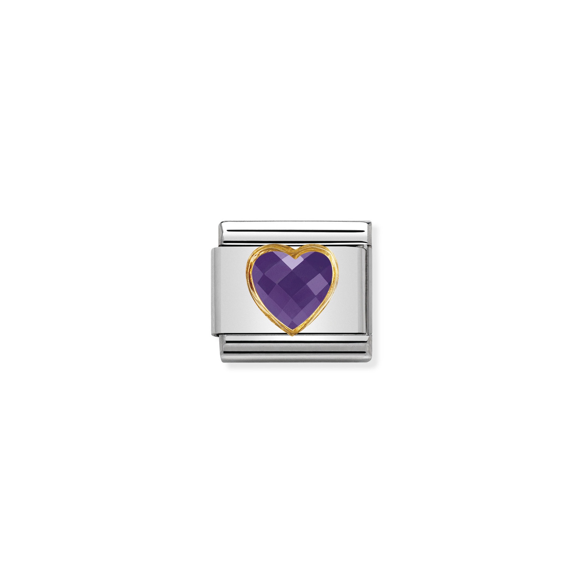 Nomination Composable Classic Multifaceted violet heart link charm - 030610_001
