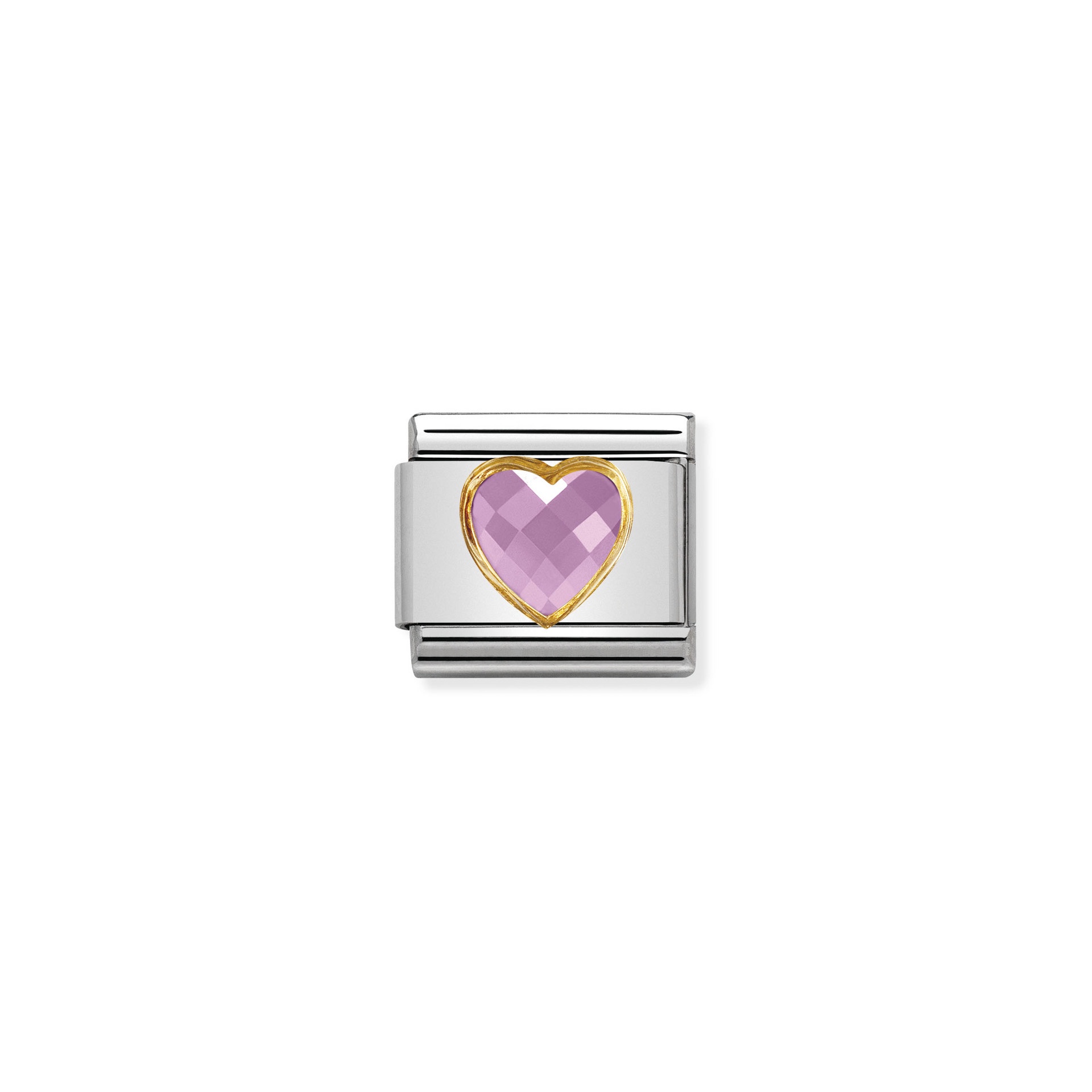 Nomination Composable Classic Multifaceted pink heart link charm - 030610_003