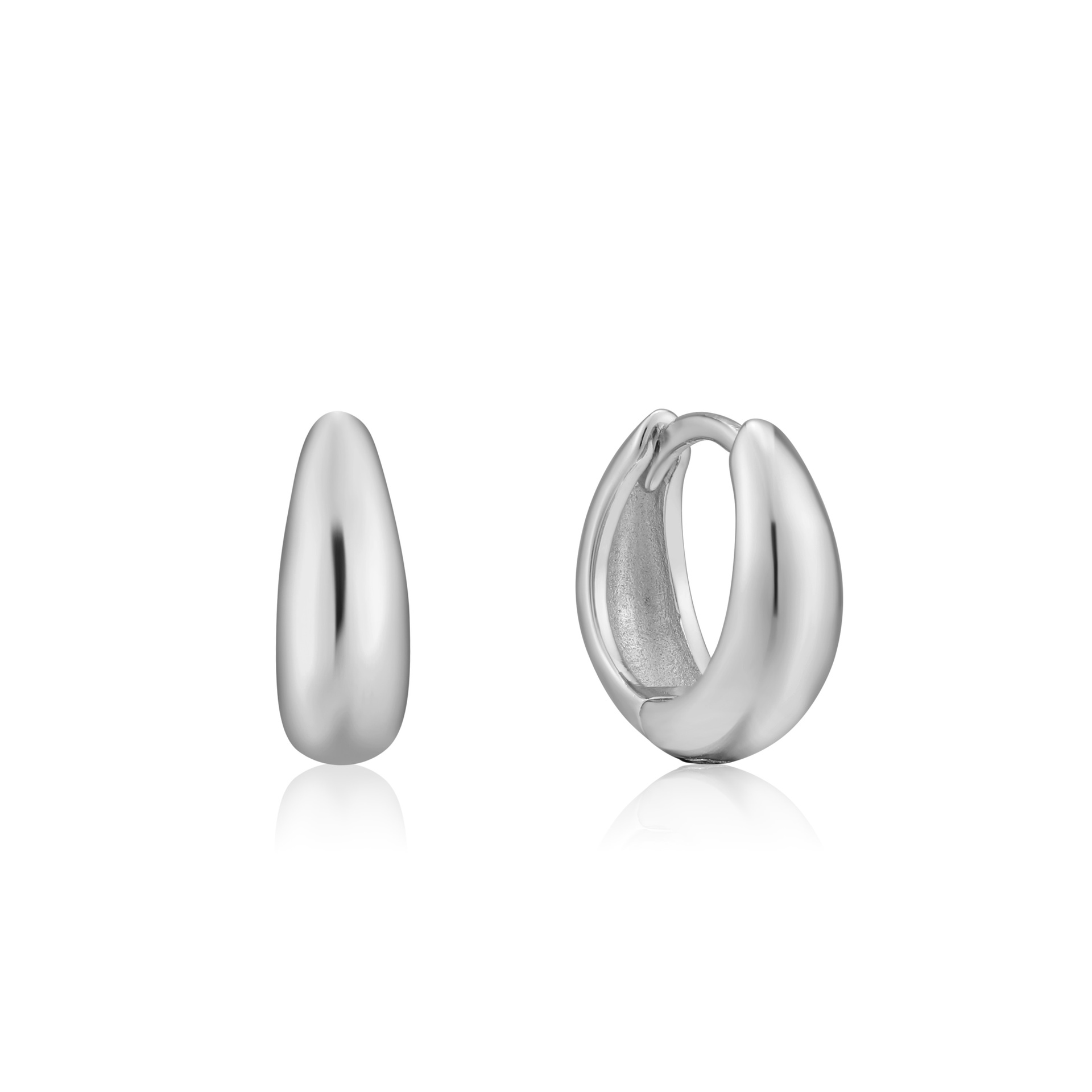 Ania Haie Luxe Huggie Hoop Earrings - Silver