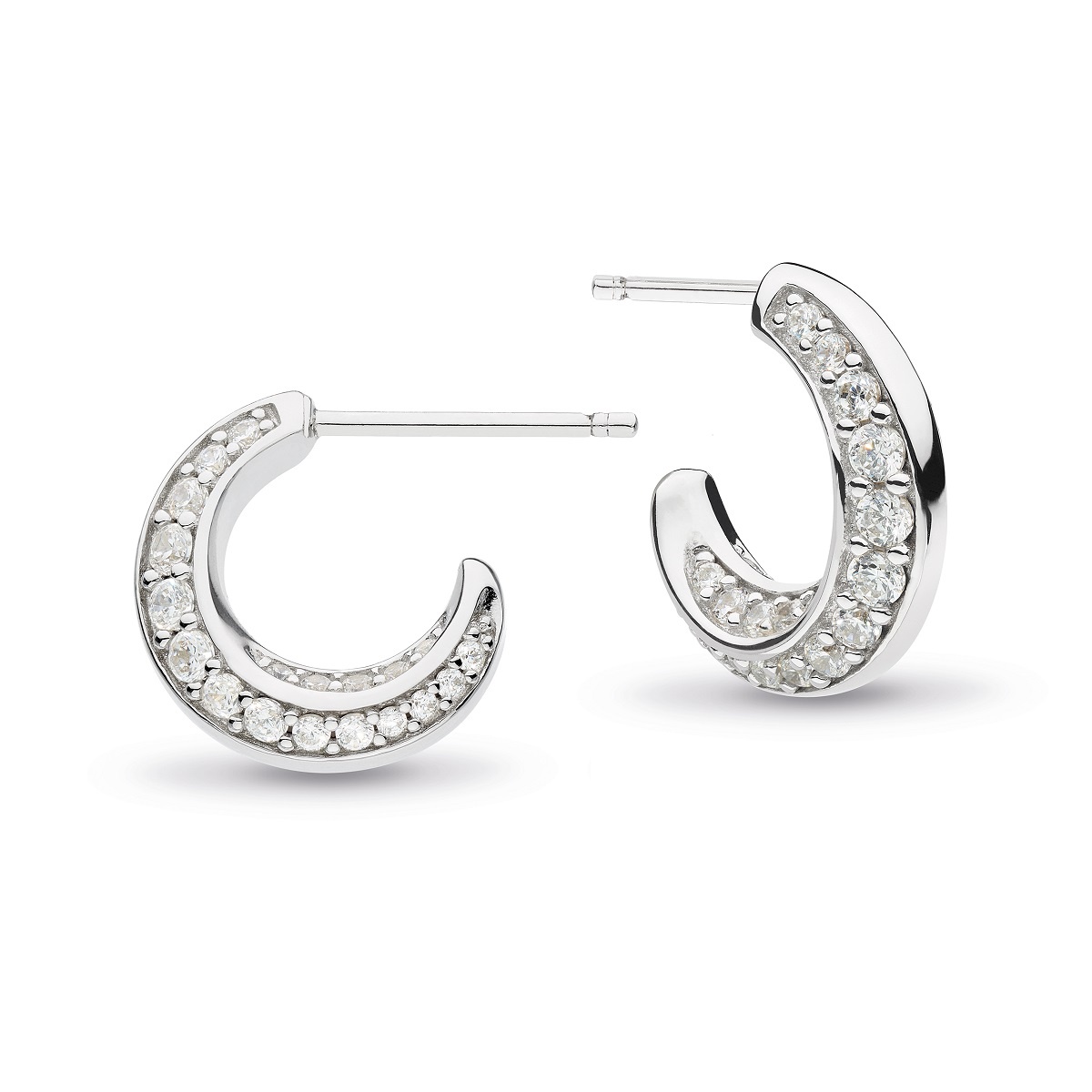 Kit Heath Bevel Cirque Zirconia Semi-Hoop Stud Earrings 
3151CZ