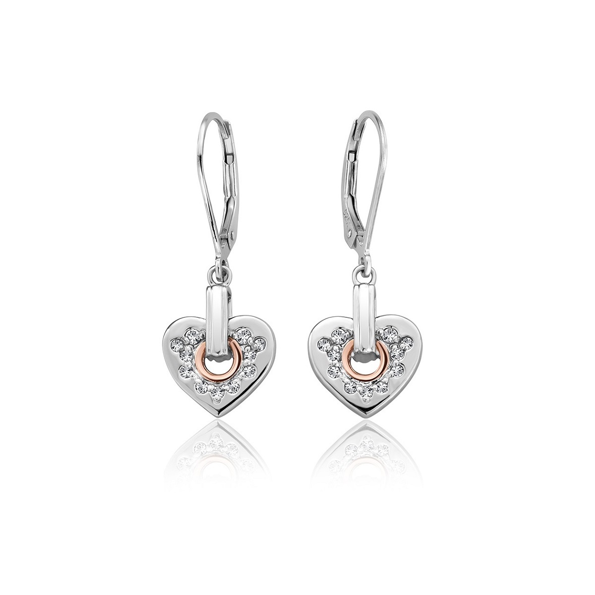 Clogau Cariad Sparkle Heart Earrings 3SCCE01