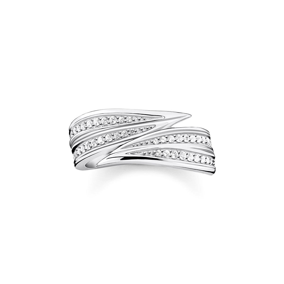 Thomas Sabo Silver and Zirconia Leaves Ring 
TR2283-051-14