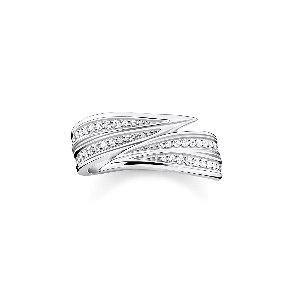 Thomas Sabo Silver and Zirconia Leaves Ring 
TR2283-051-14