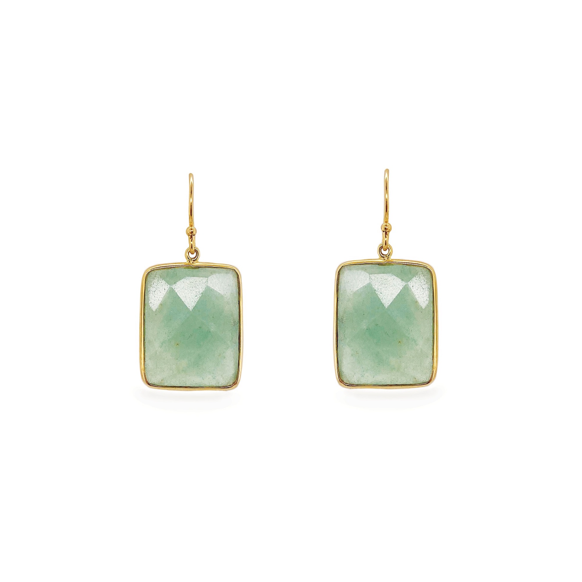 Sarah Alexander Mesmerise Green Aventurine Square Drop Earrings