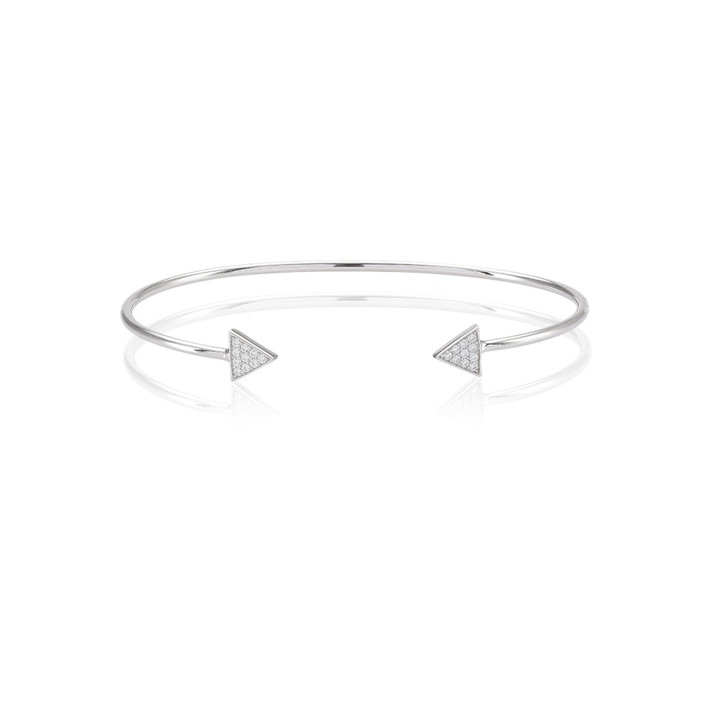 Sif Jakobs Panzano Bangle - Silver with White Zirconia SJ-B0095-CZ