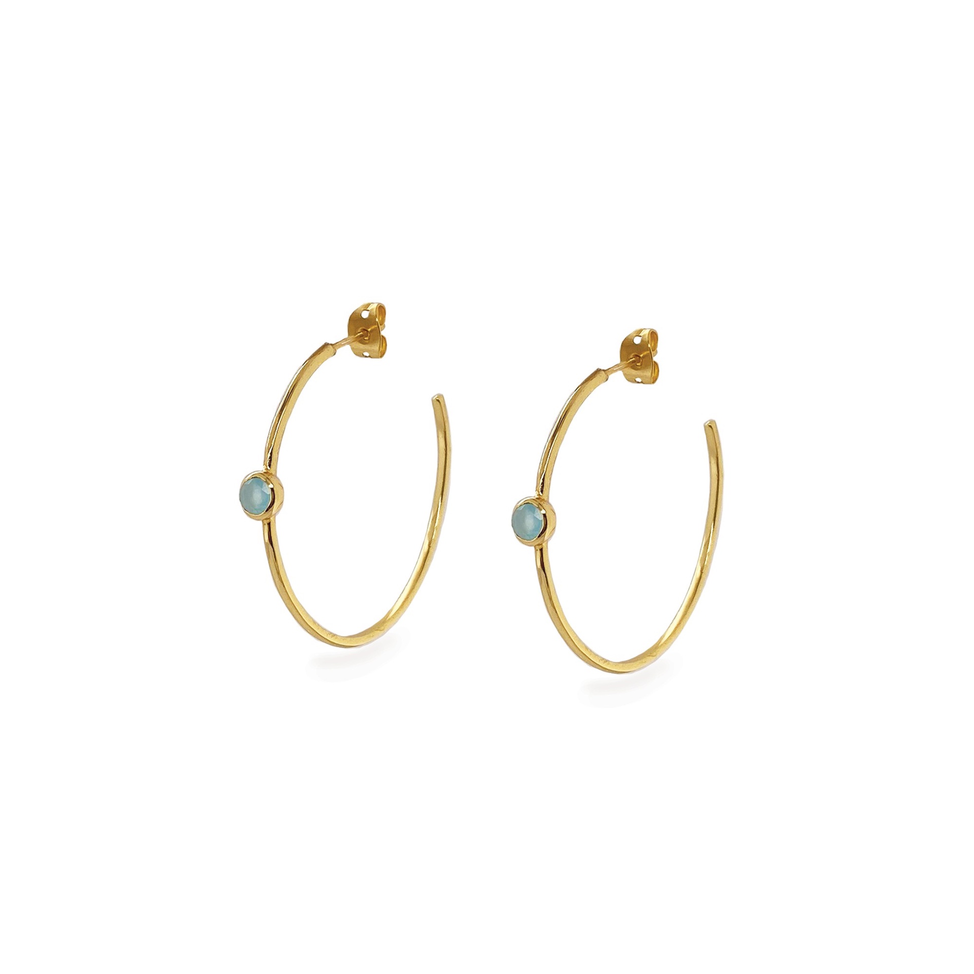 Sarah Alexander Oracle Aqua Calci Hoop Earrings