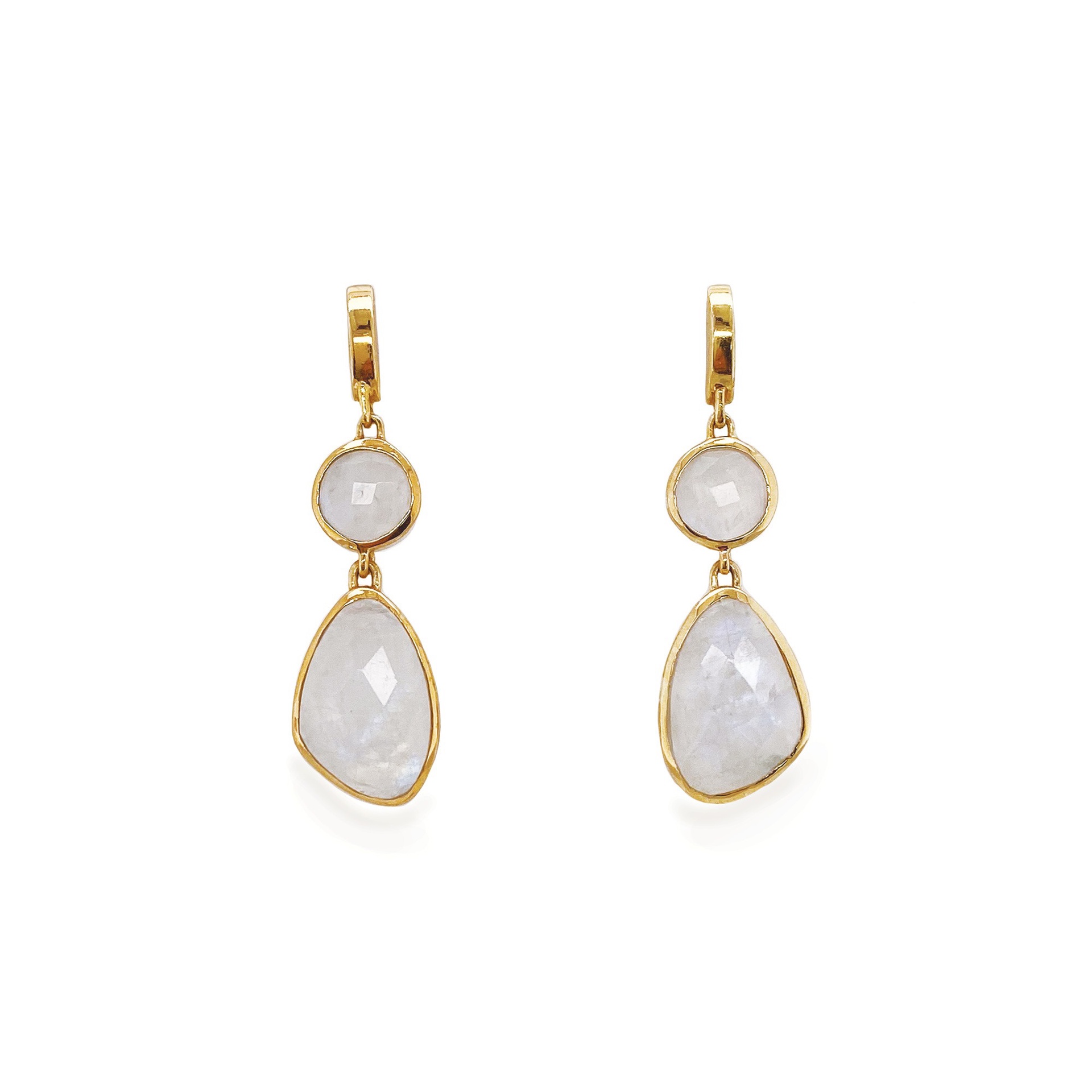 Sarah Alexander Tidal Rainbow Moonstone Double Drop Earrings