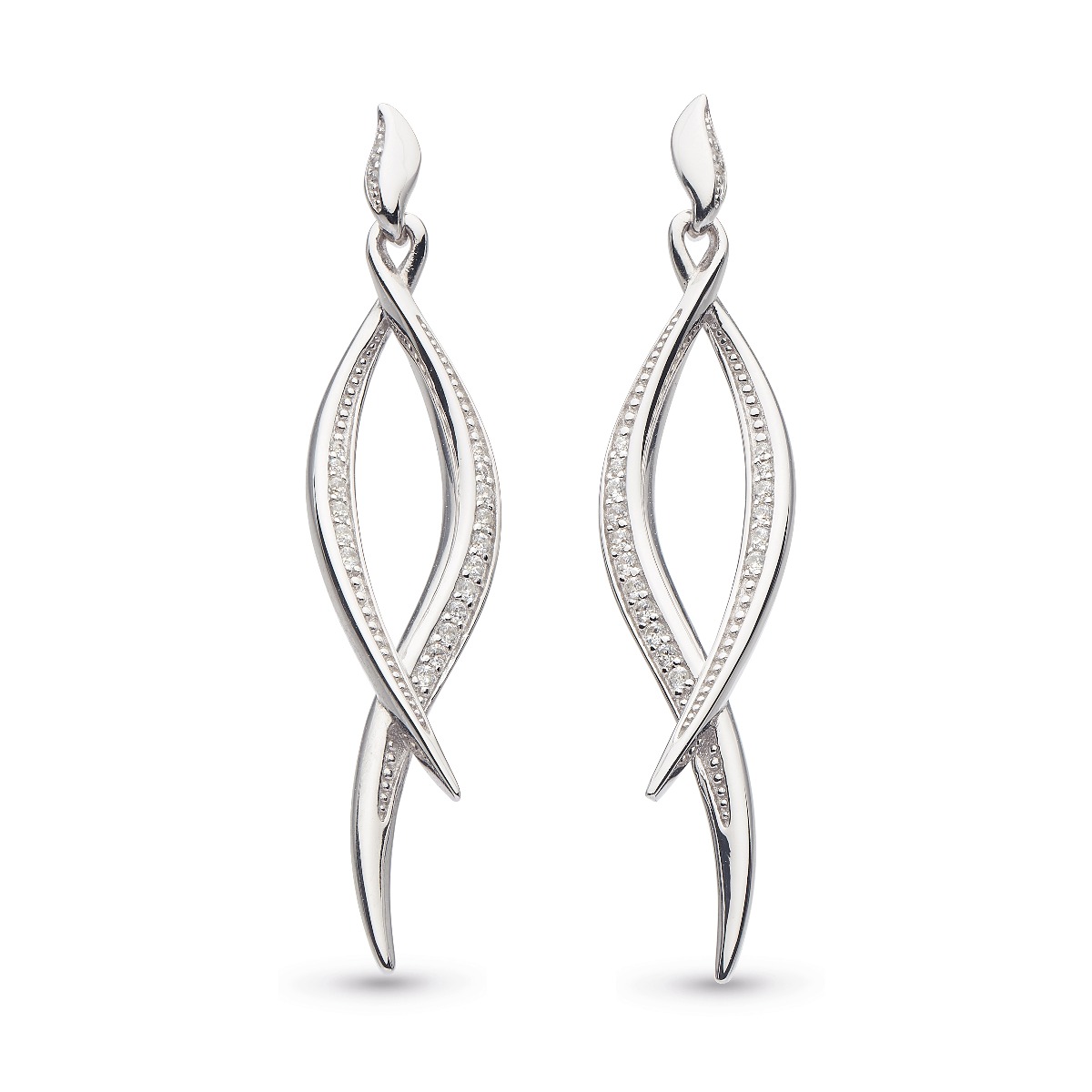 Kit Heath Entwine Twine Twist with CZ Drop Earrings 50225CZ028