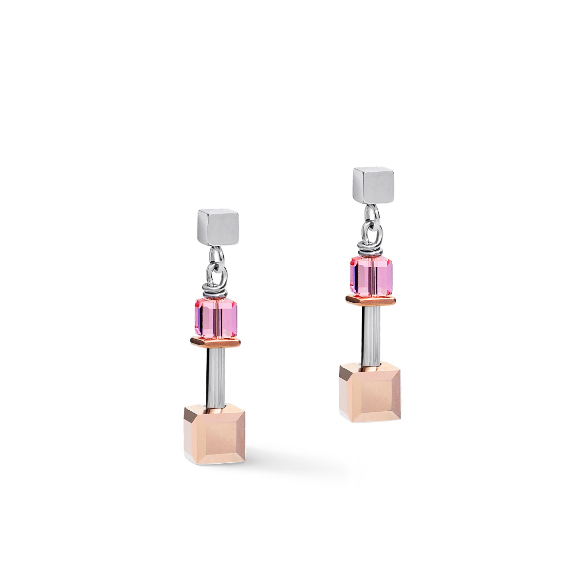 Coeur De Lion GeoCUBE Drop Earrings - Multicolour Art Nouveau 5062211578