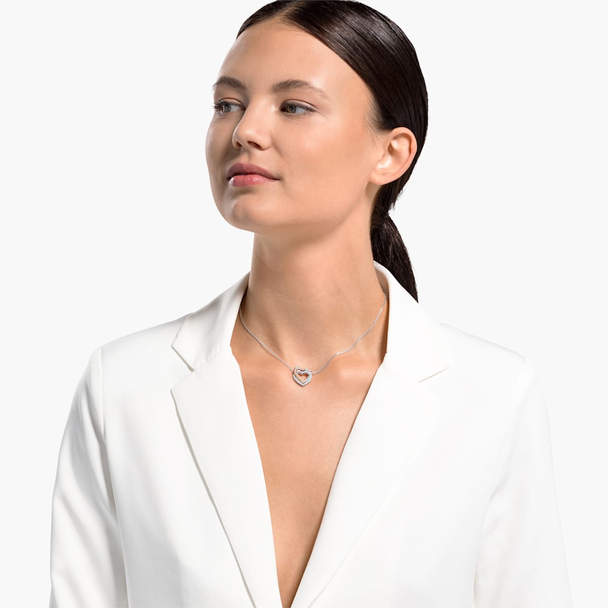 Swarovski Infinity Heart Necklace, White, Mixed Metal Finish 518868