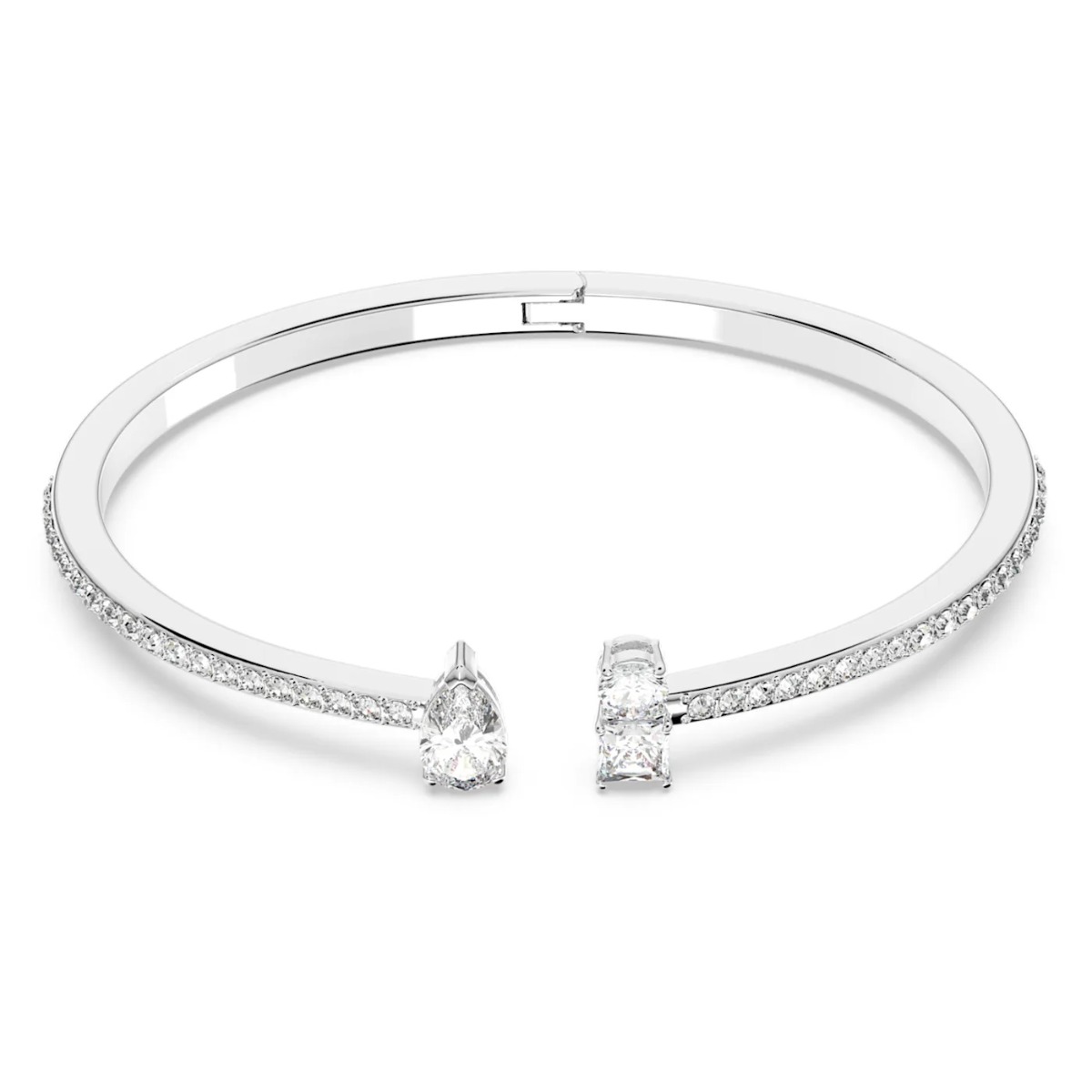 Swarovski Attract Cuff - White with Rhodium Plating