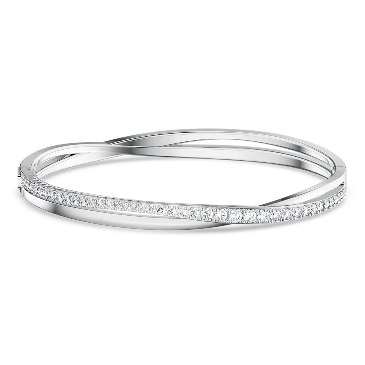 Swarovski Twist Bangle - White with Rhodium Plating 5572725, 5565210, 5572726