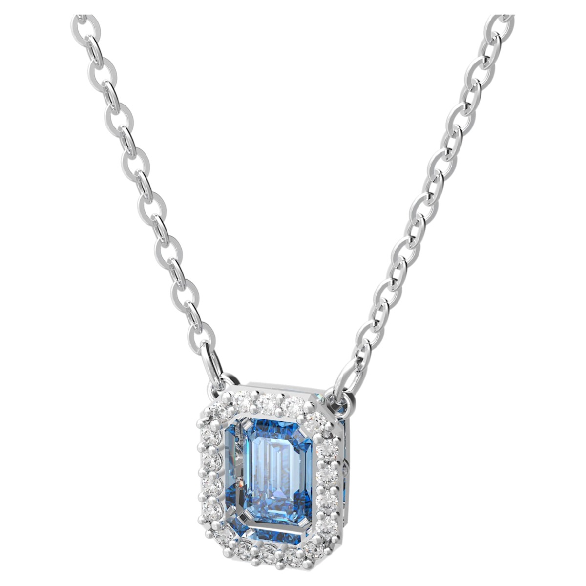 Swarovski Millenia Octagon Cut Pendant - Blue with Rhodium Plating 5614926