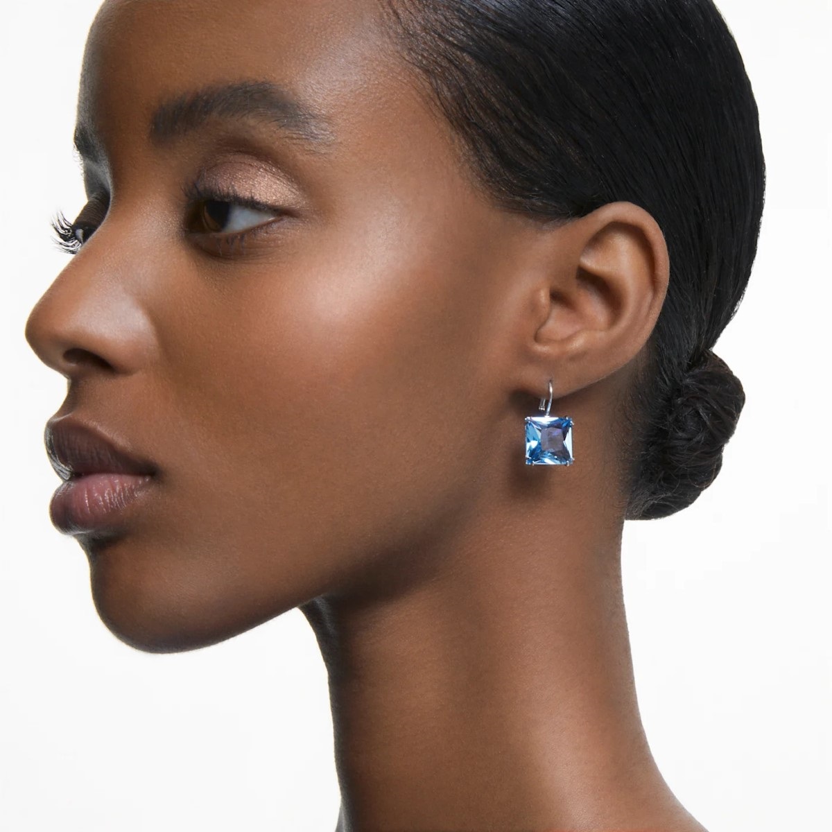 Swarovski Millenia Square Cut Earrings - Blue with Rhodium Plating 5619472