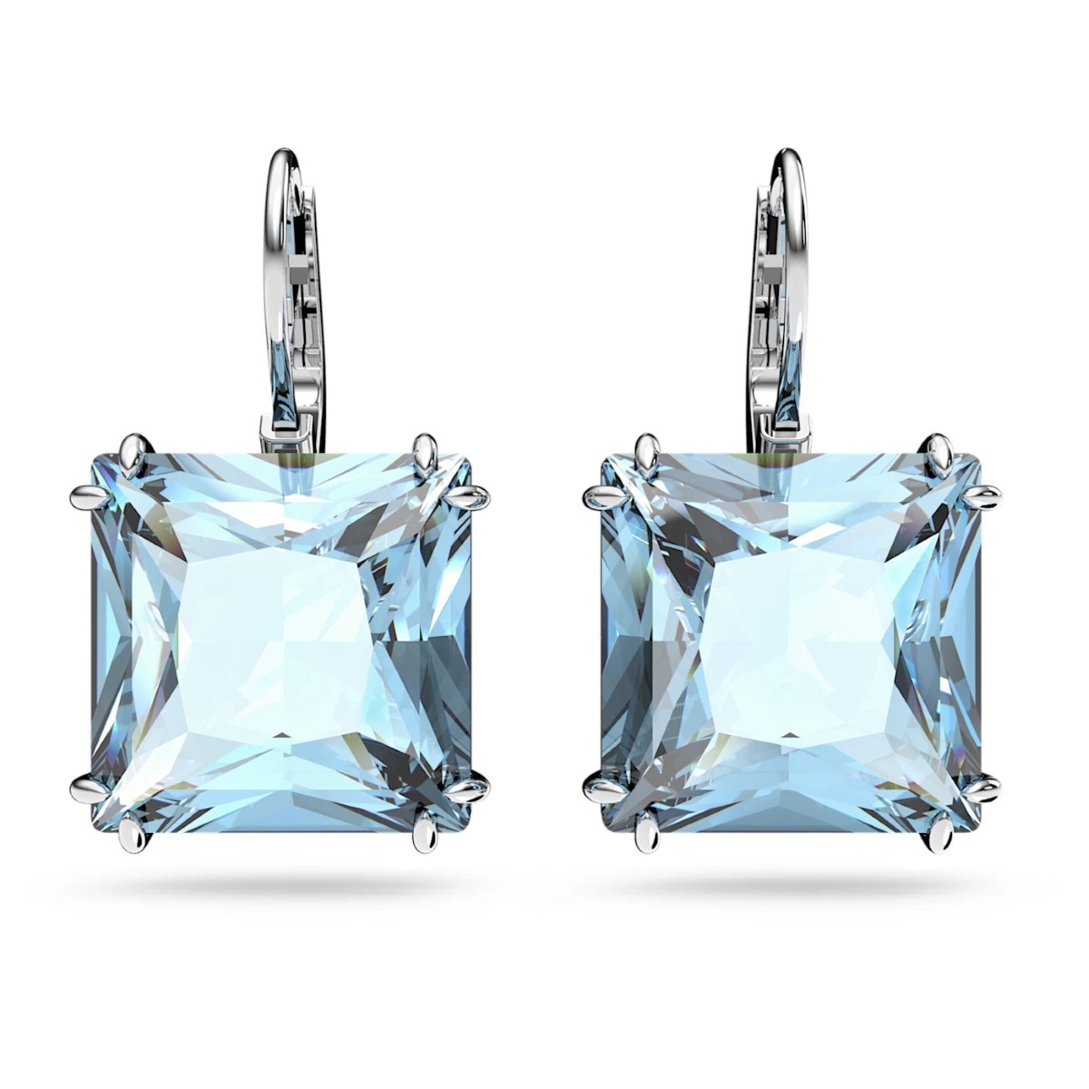 Swarovski Millenia Square Cut Earrings - Blue with Rhodium Plating 5619472