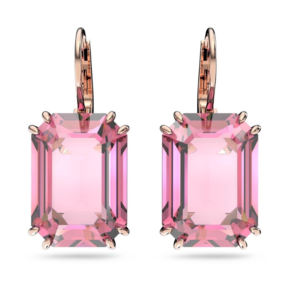 Swarovski Millenia Octagon Earrings - Pink with Rose Gold Plating 5619502