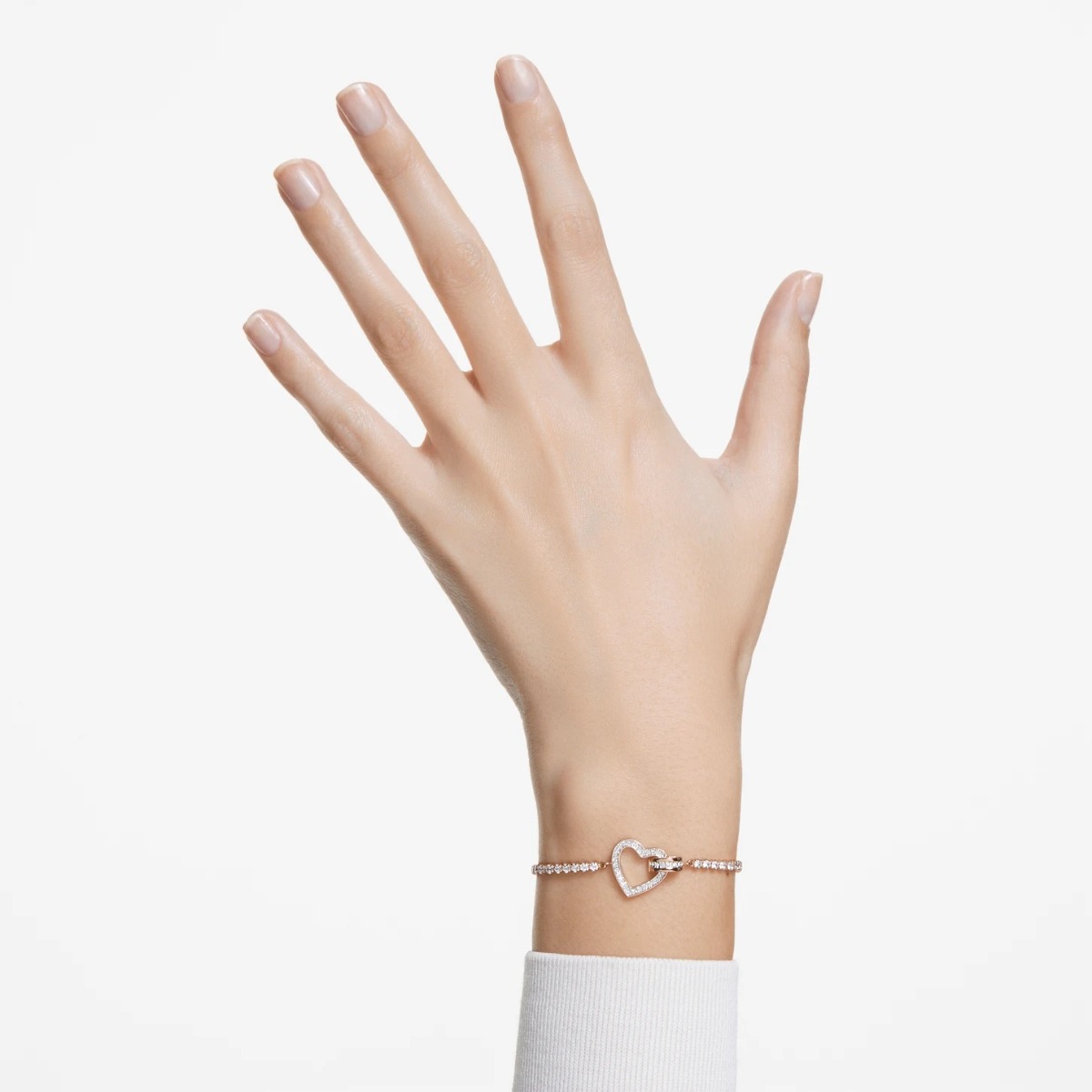 Swarovski Lovely Heart Bracelet - White with Rose Gold Plating 5636443