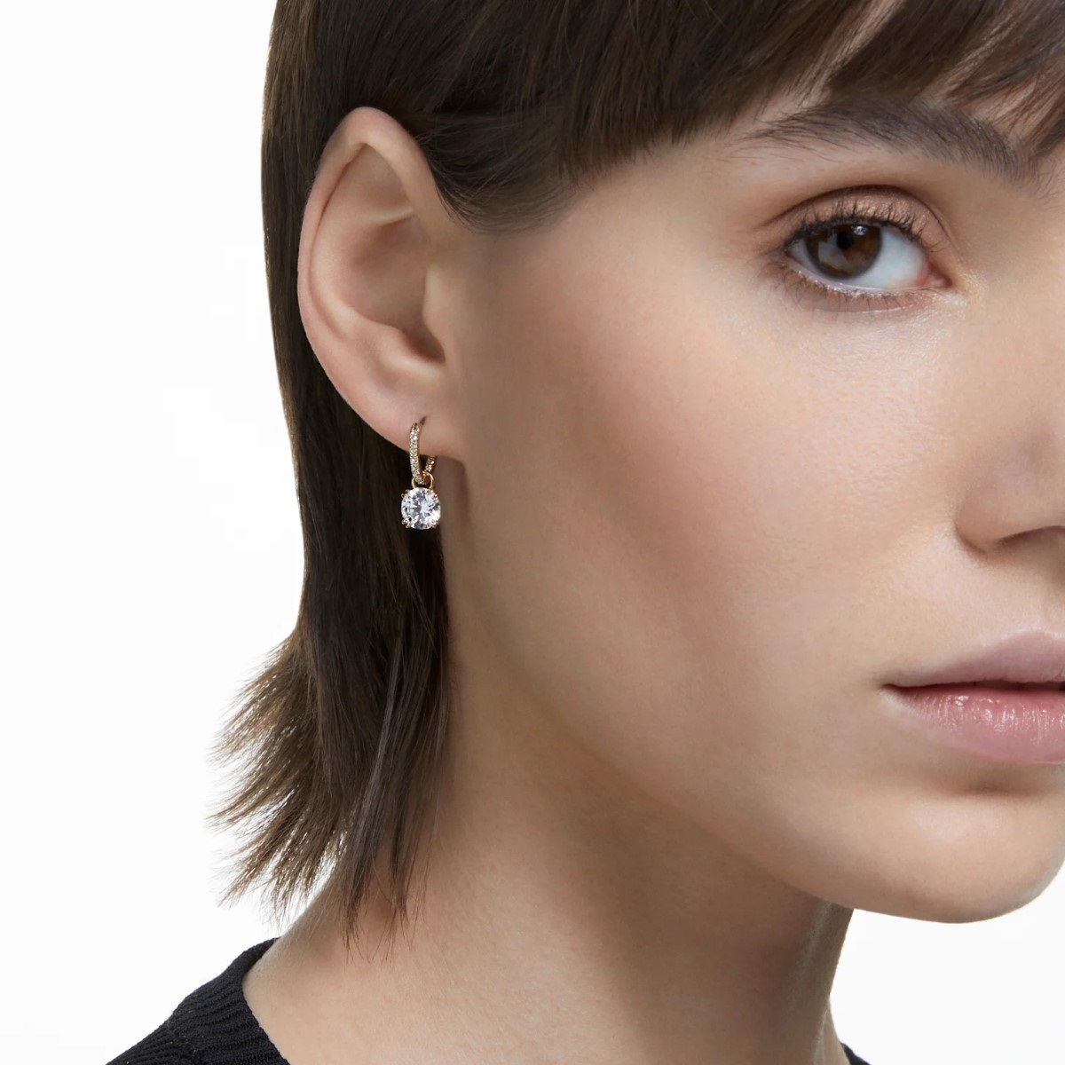 Swarovski Constella Drop Earrings - White with Gold Plating