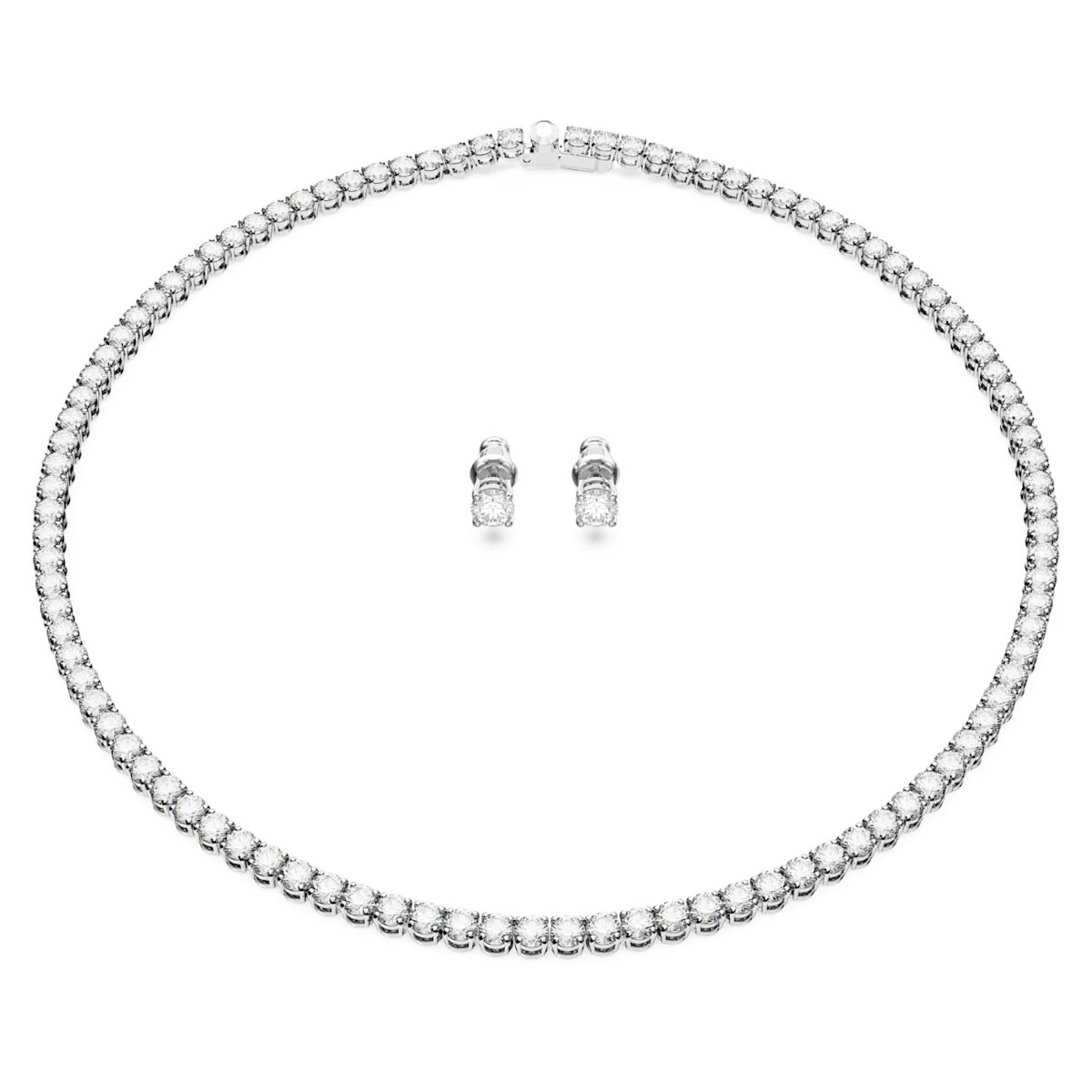 Swarovski Matrix Tennis Necklace - White with Rhodium Plating 5661257