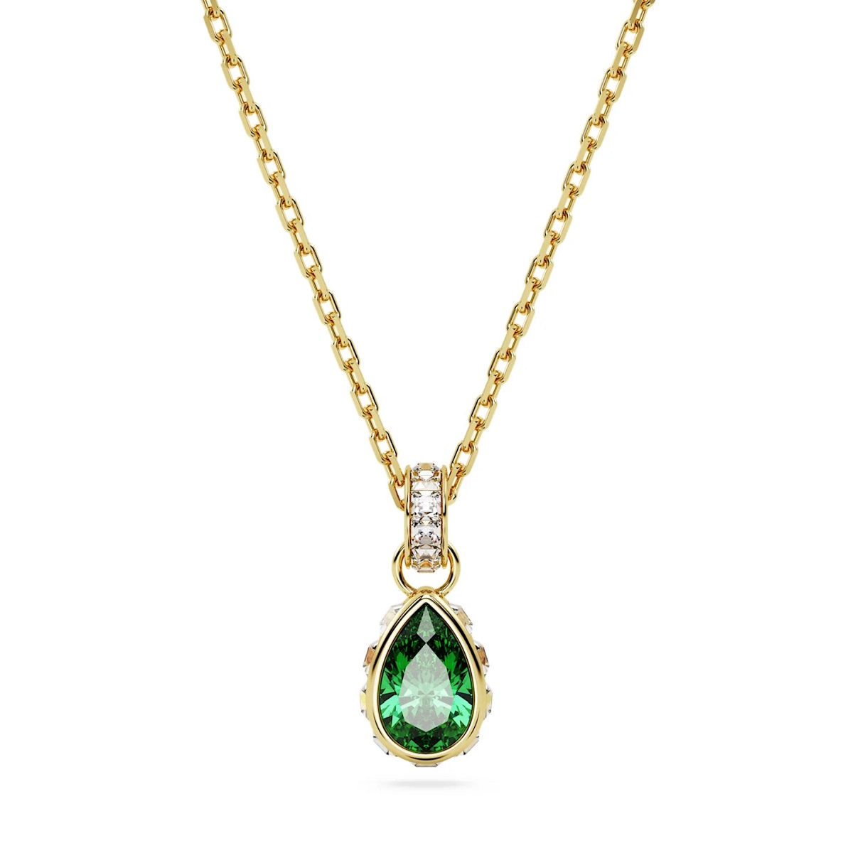 Swarovski Stilla Pear Cut Pendant - Green with Gold Tone Plating 5648751