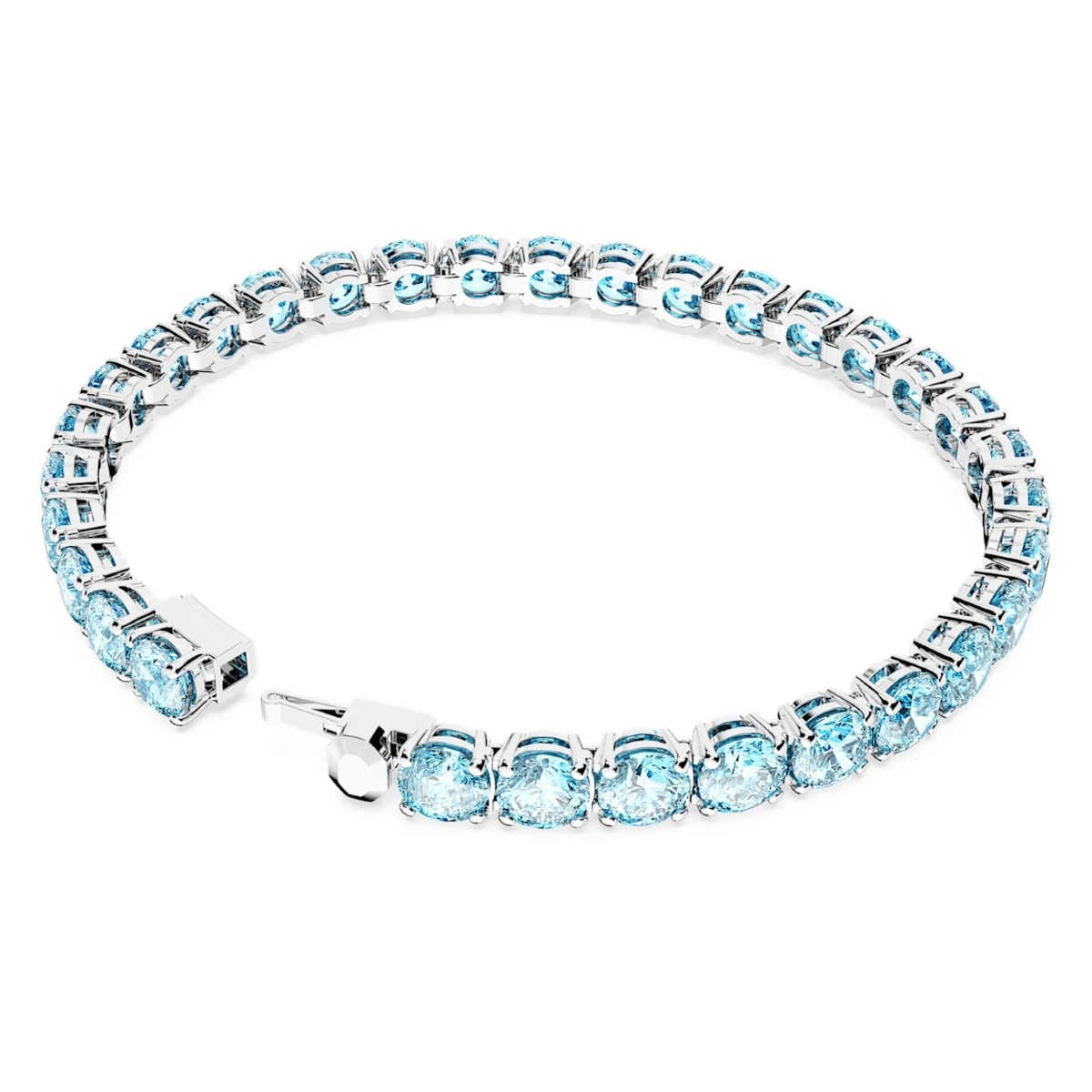 Swarovski Matrix Tennis Bracelet Large - Blue with Rhodium Plating 5648928