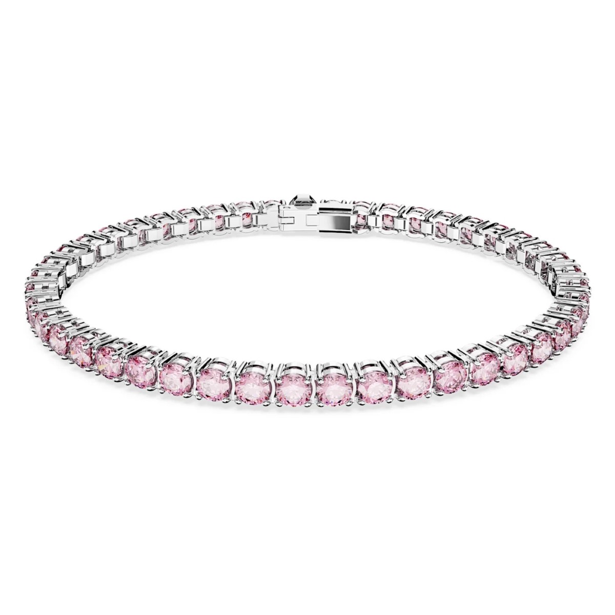 Swarovski Matrix Tennis Bracelet - Pink with Rhodium Plating 5648931