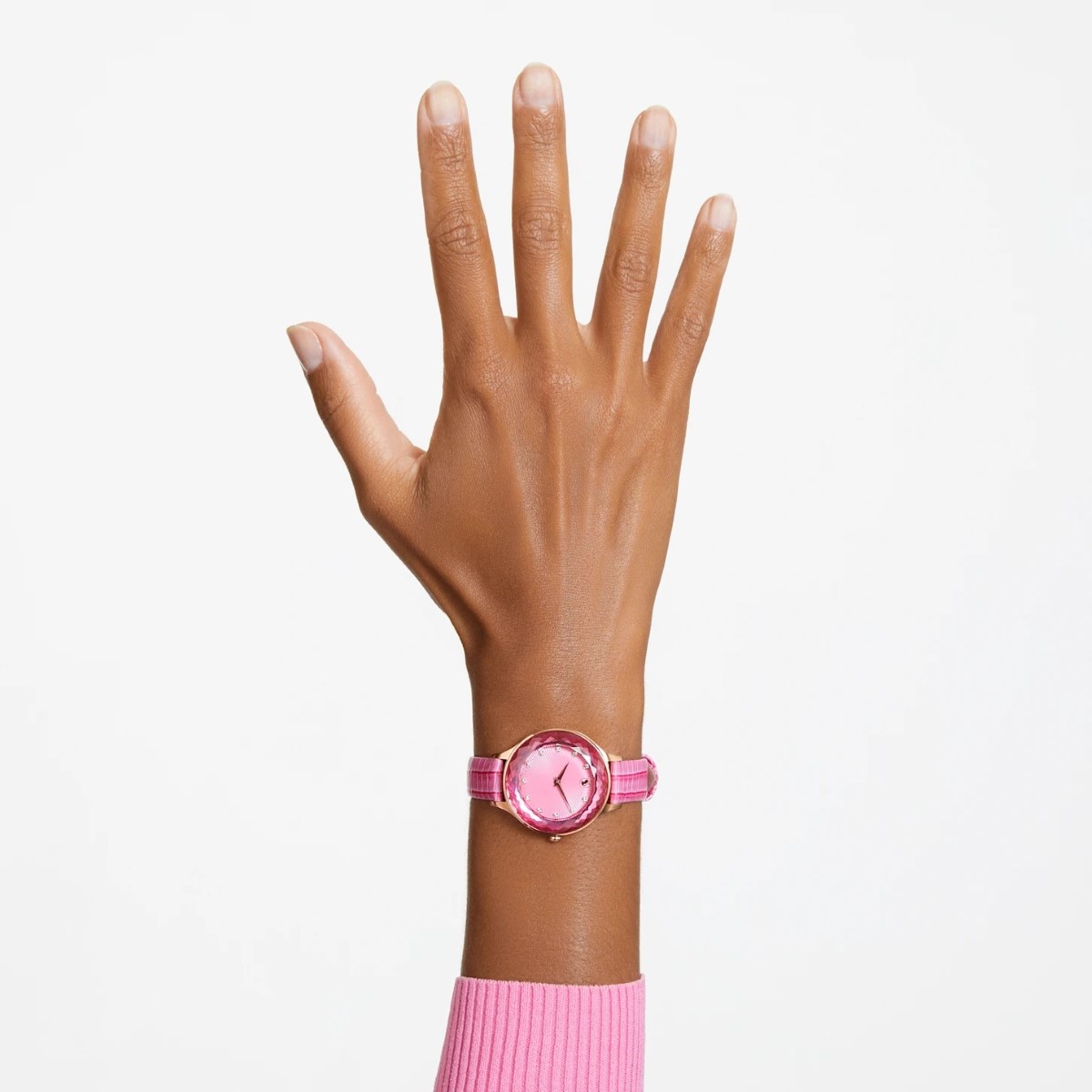 Swarovski Octea Nova Leather Strap Watch - Pink with Rose Gold Plating 5650030