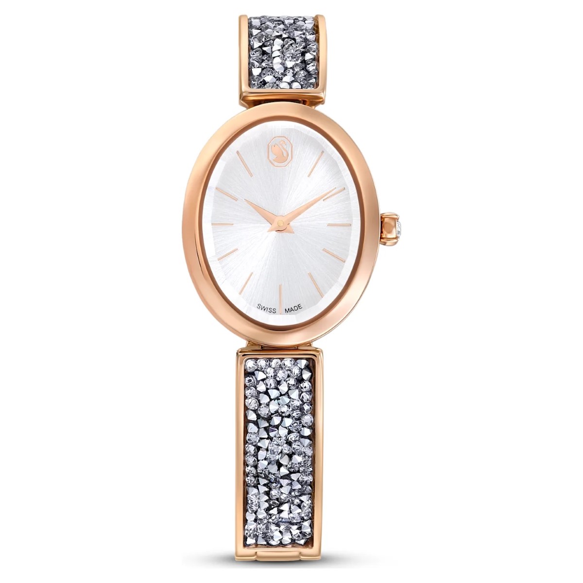 Swarovski Oval Watch Crystal Rock - Metal Bracelet Rose Gold Tone 5656851