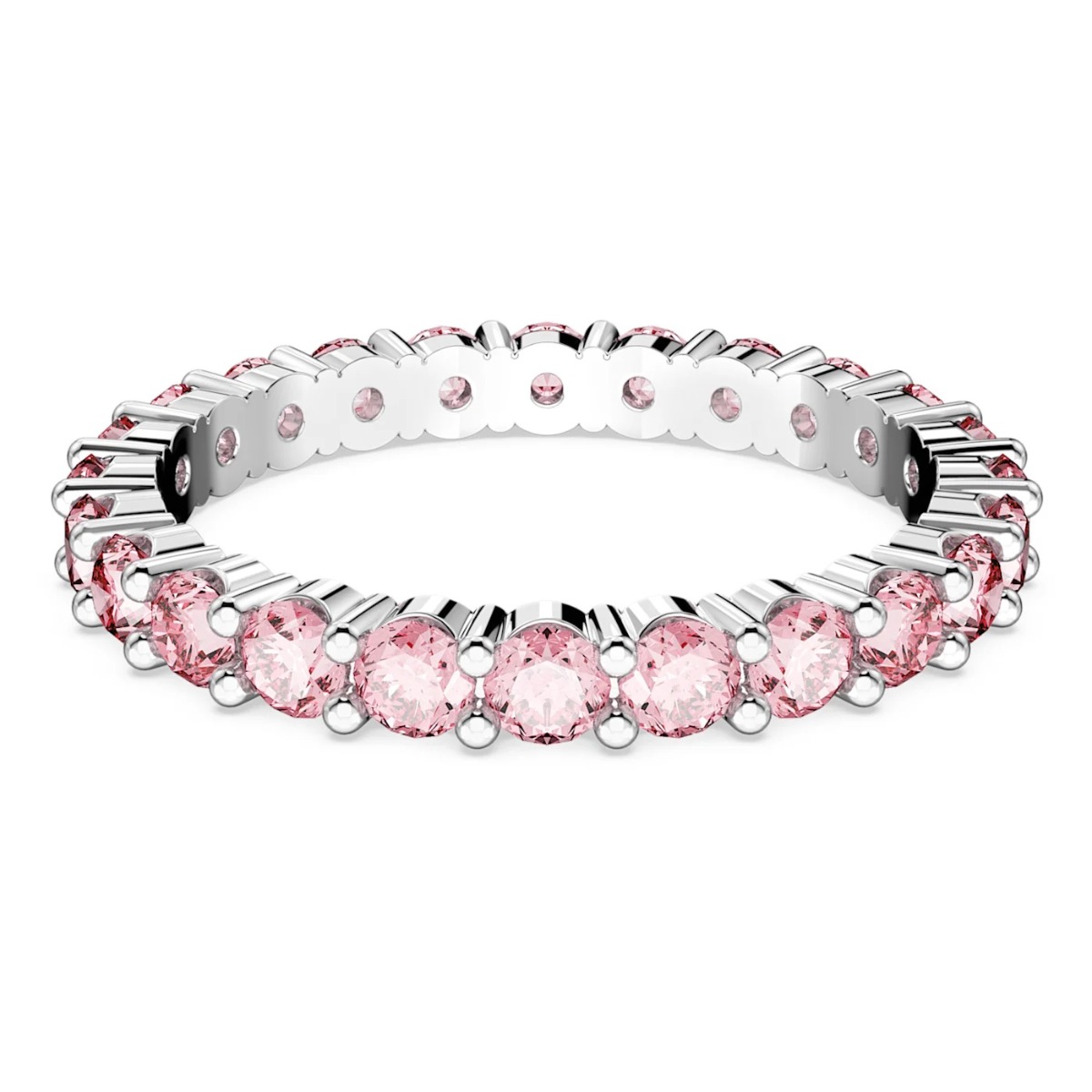 Swarovski Matrix Round Cut Ring - Pink with Rhodium Plating 5658853, 5658856, 5658855