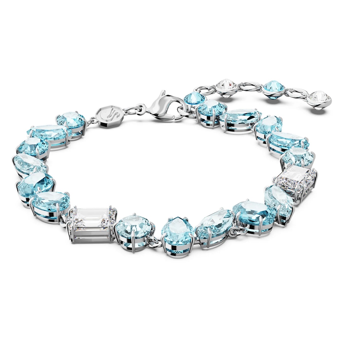 Swarovski Gema Bracelet Mixed Cuts - Blue with Rhodium Plating 5666018