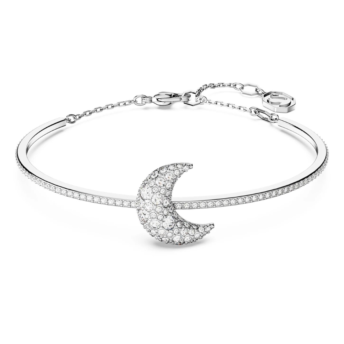 Swarovski Luna Moon Bangle - White with Rhodium Plating 5666175