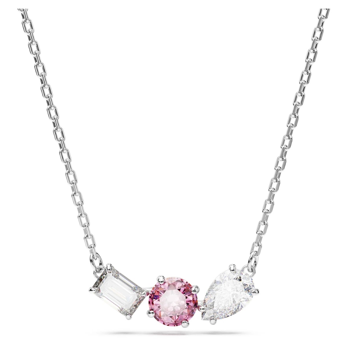 Swarovski Mesmera Pendant Mixed Cuts - Pink with Rhodium Plating