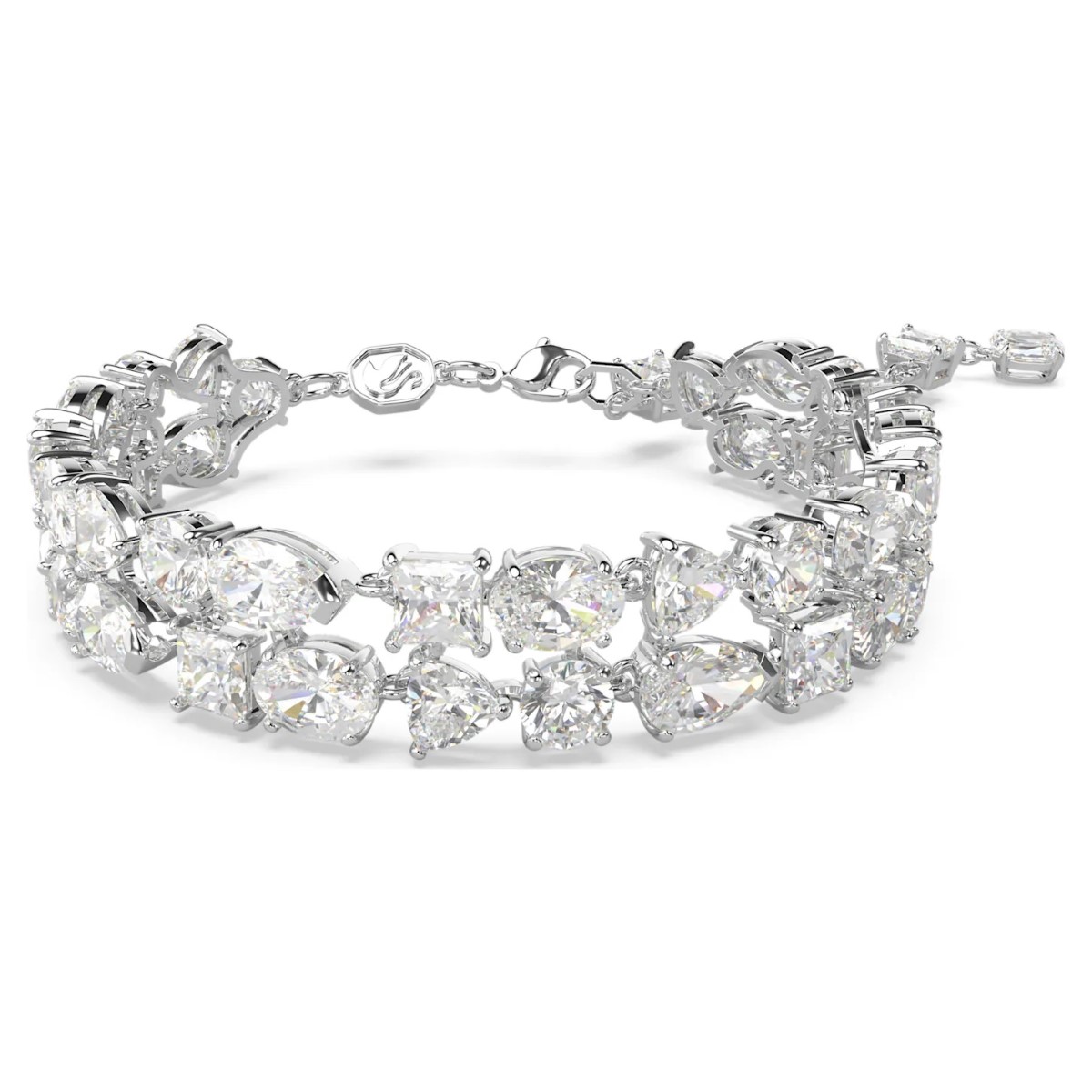 Swarovski Mesmera Double Bracelet Mixed Cuts - White with Rhodium Plating 5669927