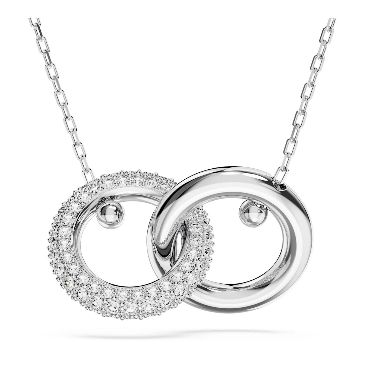 Swarovski Dextera Pendant Interlocking Loop - White with Rhodium Plating 5670251