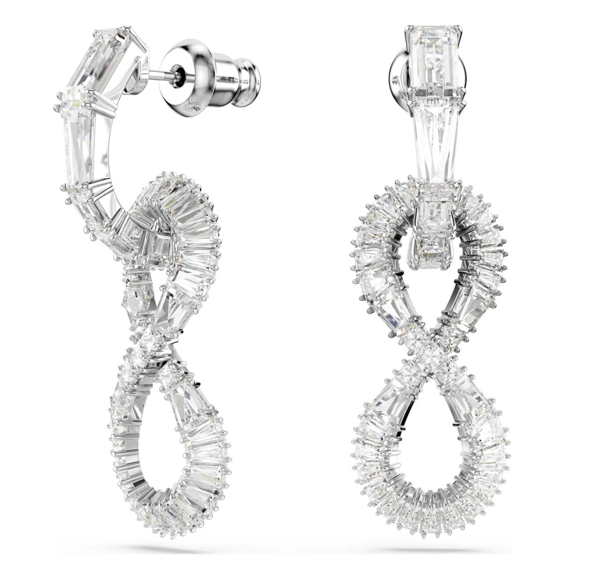 Swarovski Hyperbola Infinity Drop Earrings - White with Rhodium Plating 5679793