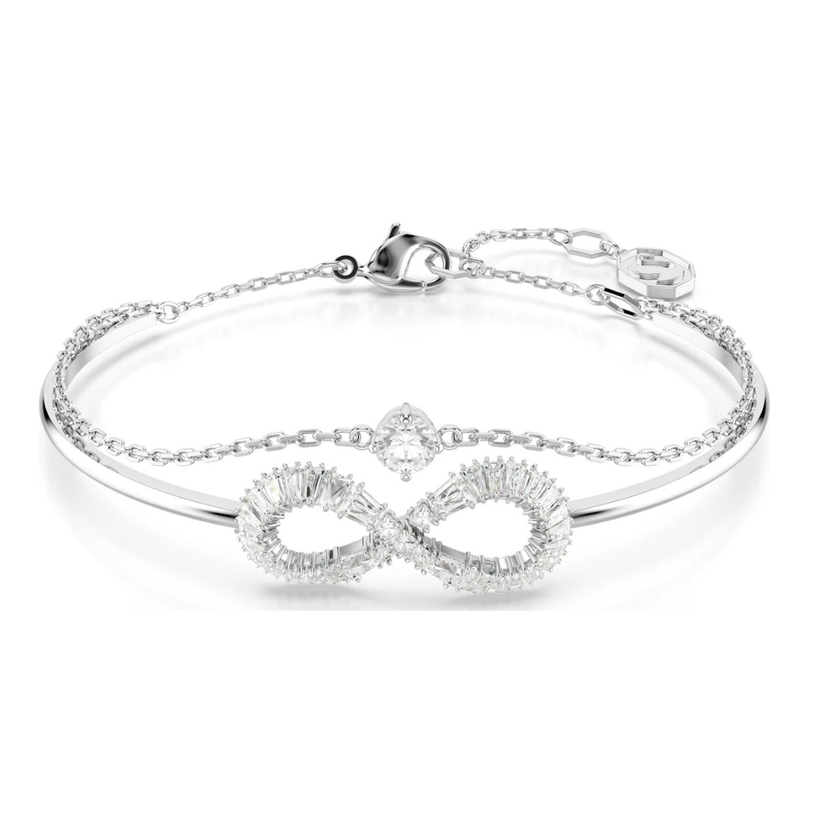 Swarovski Hyperbola Infinity Chain Bangle - White with Rhodium Plating 5684049