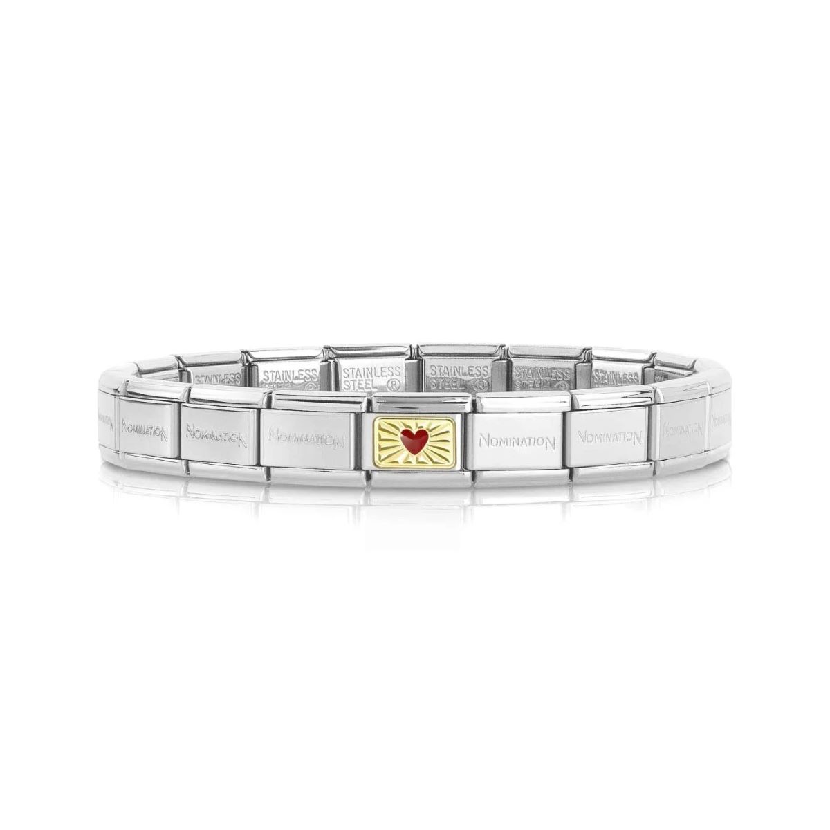 Nomination Classic Link Red Heart with Etched Detail - 030284_58
